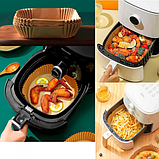 Набір 100 штук пергаментних форм 16 х 4.5 см квадратні для аерогриля/молоки/мульпічі для випічки, фото 6