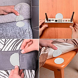 Комплект 5 штук круглих двобічних липучок 25 мм для фіксації килимів/чохлів/подушок/в авто, фото 3