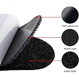 Комплект 5 штук круглих двобічних липучок 25 мм для фіксації килимів/чохлів/подушок/в авто, фото 4