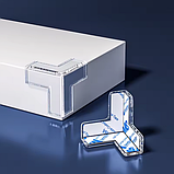 Набір із 4 штук самоклейних прозорих силіконових захисних накладок на гострі кути меблів T-подібні, фото 7