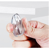 Набір із 8 штук самоклейних прозорих силіконових захисних накладок на гострі кути меблів 'крапля', фото 3