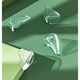 Набір із 4 штук самоклейних прозорих силіконових захисних накладок на гострі кути меблів 'крапля', фото 4