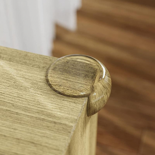 Набір із 4 штук самоклейних прозорих силіконових захисних накладок на гострі кути меблів круглі, фото 1