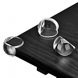 Набір із 8 штук самоклейних прозорих силіконових захисних накладок на гострі кути меблів круглі, фото 5