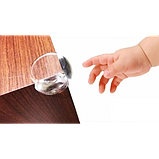 Набір із 4 штук самоклейних прозорих силіконових захисних накладок на гострі кути меблів круглі, фото 8