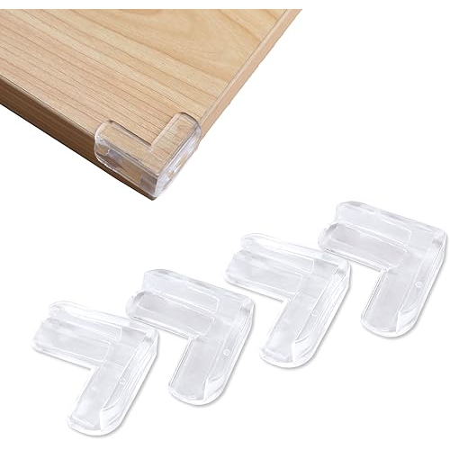 Набір із 8 штук самоклейних прозорих силіконових захисних накладок на гострі кути меблів L-подібні, фото 1