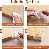 Набір із 8 штук самоклейних прозорих силіконових захисних накладок на гострі кути меблів L-подібні, фото 5