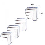 Набір із 4 штук самоклейних прозорих силіконових захисних накладок на гострі кути меблів L-подібні, фото 7