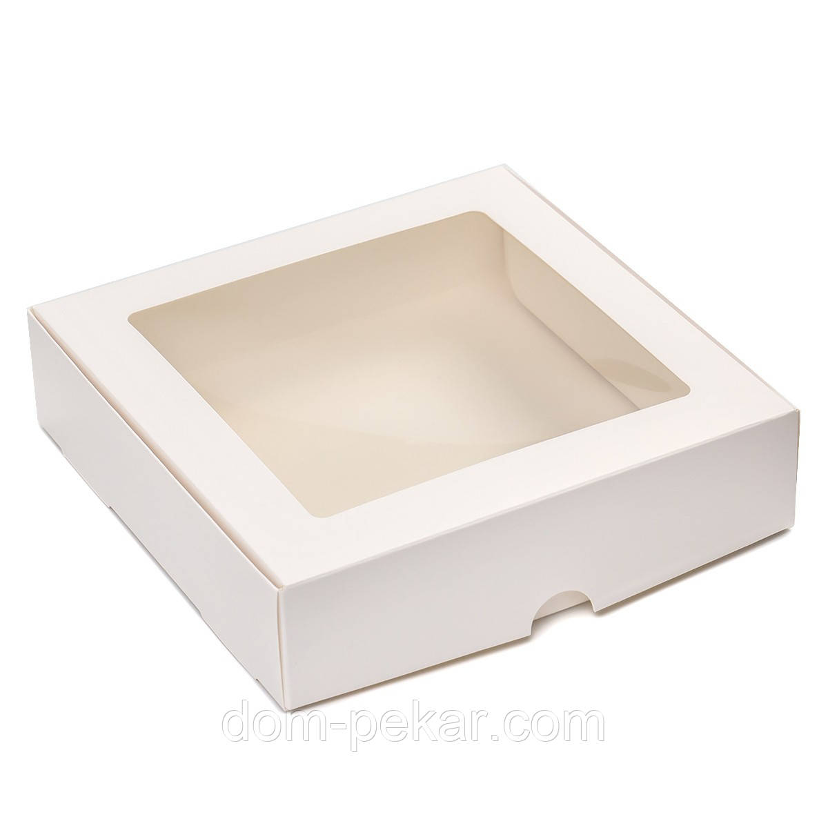 Упаковка для макаронс з вікном 200*200*50 Біла ВП