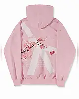 Женский тёплый худи с 3D накатом трехнитка 40-46 белый. розовый. черный Мод. 061