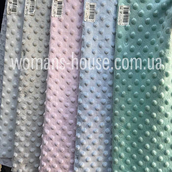 Тканина Плюш з пупиркою 150 см щільність 270 г/м2 однотон Рулон від 35 м