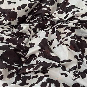 Плащівка Лаке друкований принт Корова коричнева з білим