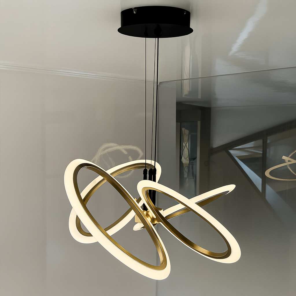 Люстра модна у спальню Artlight 64W до 16 м² колір Чорний + коричневий WG5145/4CF+BK, фото 1