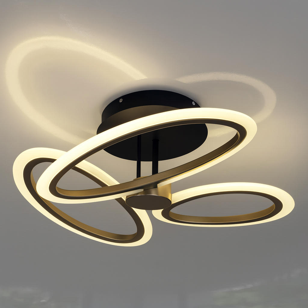 Люстра в сучасному стилі Artlight 50W до 12 м² колір Чорний + Коричневий WG5144/3CF+BK, фото 1