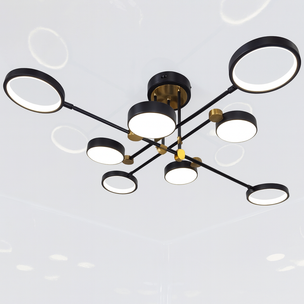 Люстра потолочная Artlight 80W м² колір Чорний P537/8BK, фото 1