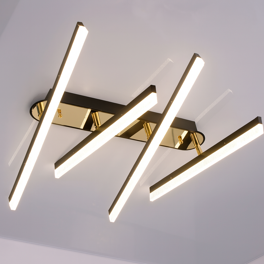 Линійна люстра Artlight 50W до 12 м² колір Чорний + Золото MX3076/4BK, фото 1