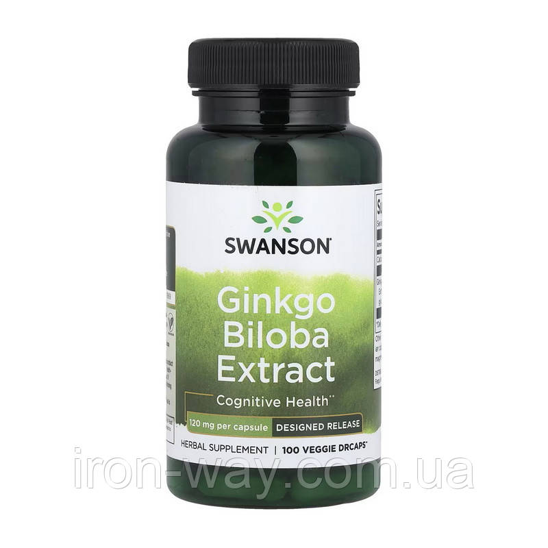 Swanson Ginkgo Biloba Extract 120 mg (100 veg caps), фото 1