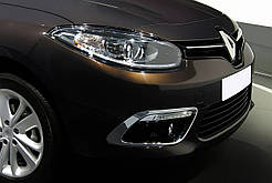 Окантовка туманок (2013-2025, 2 шт, нерж) для Renault Fluence рр