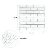 Панель стінова 700х700х4мм Біла цегла зі сріблом SW-00001502, фото 3