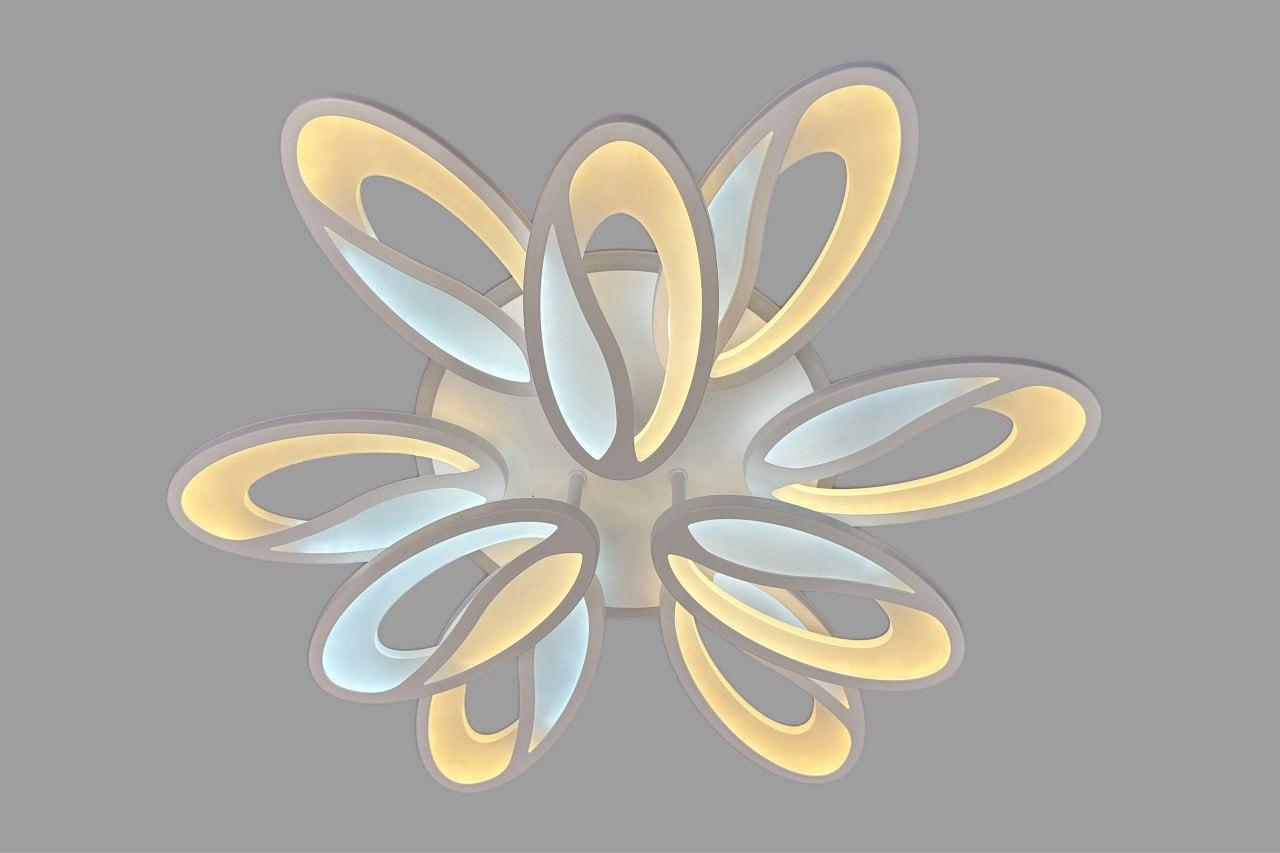 Люстра на стелю з пелюстками акрилова 3000K-6000K 110Вт пульт д/к, з дімуванням