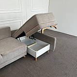 Компактний кутовий диван беж, фото 6