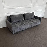 Розкладний диван графіт на ніжках, фото 3