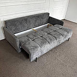 Розкладний диван графіт на ніжках, фото 6