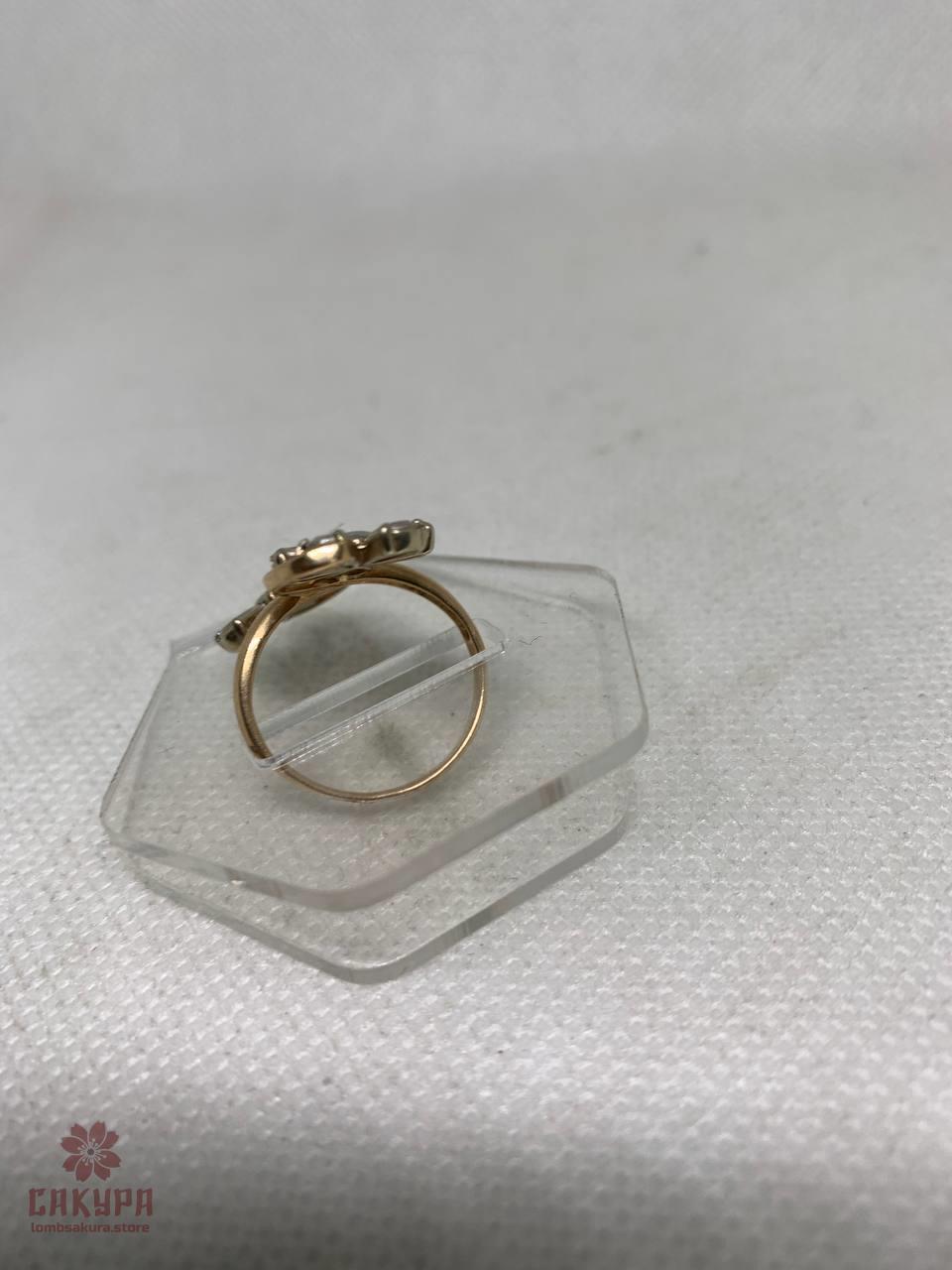 Золота Каблучка зі вставкою цирконій, фото 1