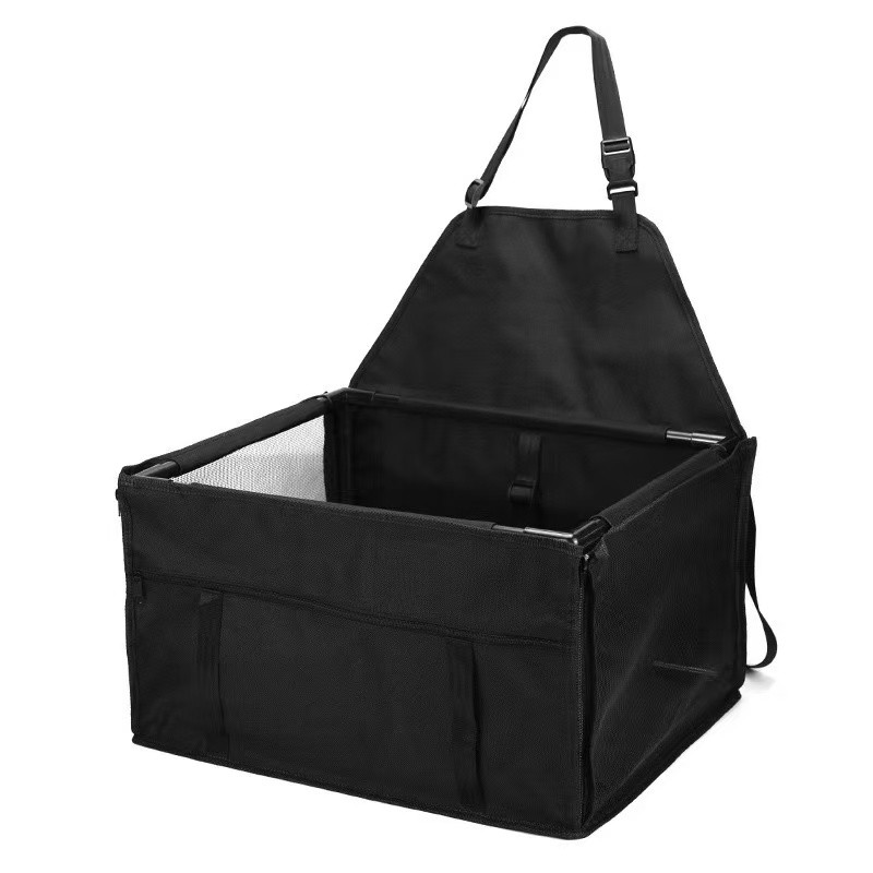 Велика Складна Автопереноска Каркасна на 12 Трубок Для Дрібних і Середніх Порід Собак в Машину Zmaker 48X39X27 см Чорна, фото 1