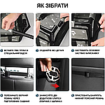 Велике Складне Автокрісло для Собак і Котів в Авто Zmaker Каркасна Автосумка на 12 Трубок для Перевезення Тварин 48X39X27 см Сіра, фото 5