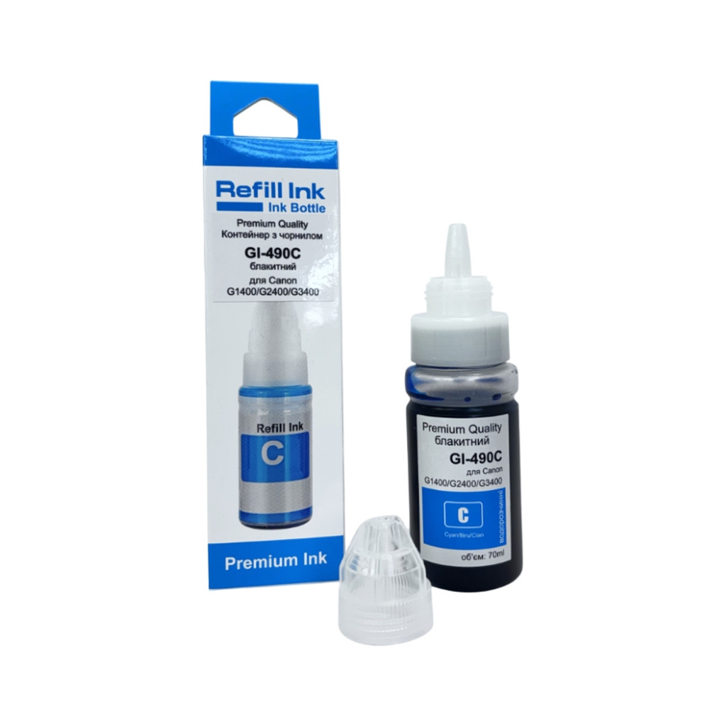 Чорнило Premium Quality Canon GI-490C 70мл Cyan (70264920), фото 1