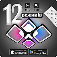 Люстра світлодіодна 517 Light 3color з пультом 120 Вт Чорний (01673)