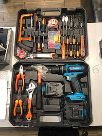 Шуруповерт + набір інструментів у валізі 54 предмети.