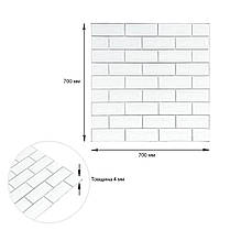 Панель стінова 70*70cm*5mm біла цегла зі сріблом (D) SW-00001502, фото 3