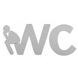 Дзеркальний декор акриловий самоклейний WC срібло товщина 2 мм (140х280)