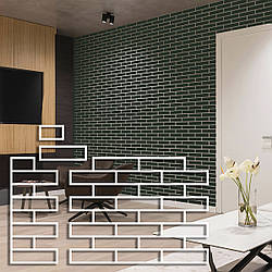 Комплект стартовий+основний трафарети для штукатурки, фарбування цегляна кладка, цеглина 5 х 20 см  (490х930)