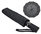 Парасолька автомат Feeling Rain M2312K чоловічий на 12 спиць антивітер Чорний гумова ручка, фото 2