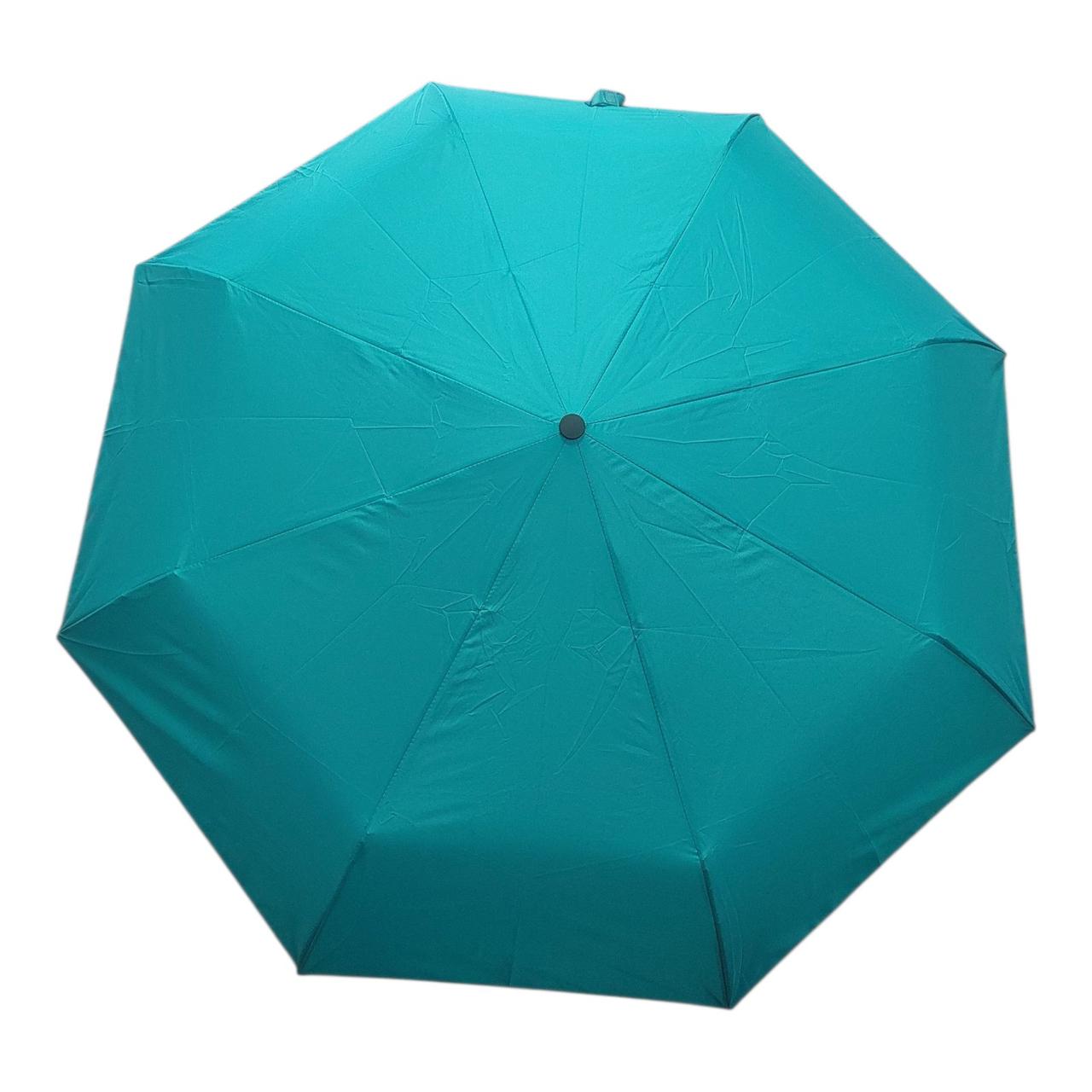 Парасоля жіноча механічна TheBest 612 на 8 сталевих спиць Бірюза, фото 1