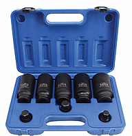 Набір ударних головок 1/2" 8 од. (30,32,34,35, 36 мм/HEX 14,17,19 мм) SATRA S-S8P