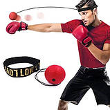Файтбол на голову тренажер м'яч для боксу на реакцію для відпрацювання удару пов'язка м'ячик боксерський еспандер CI-60, фото 4