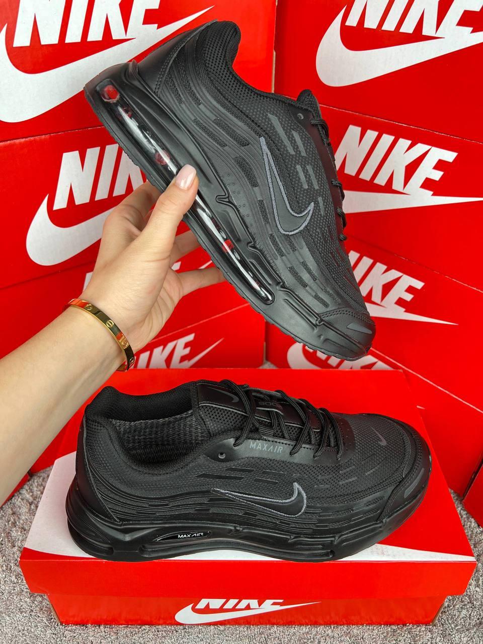 Чоловічі термо кросівки Nike Air Max TL 2.5 GTX All Black, кеди Найк текстиль шкіра чорні. Чоловіче взуття