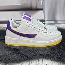 Кросівки жіночі Navigator білі з фіолетовим еко-шкіра 8155, фото 4