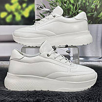 Кросівки жіночі із натуральної шкіри білі Туреччина з супінатором 8148, фото 2