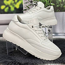 Кросівки жіночі із натуральної шкіри білі Туреччина з супінатором 8148, фото 3