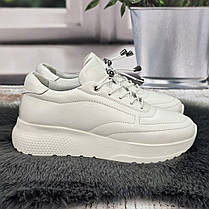 Кросівки жіночі із натуральної шкіри білі Туреччина з супінатором 8148, фото 4