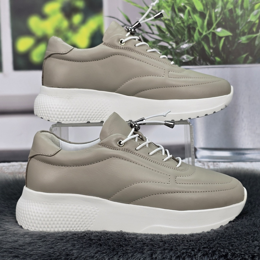 Кросівки жіночі із натуральної шкіри бежеві Туреччина з супінатором 8148