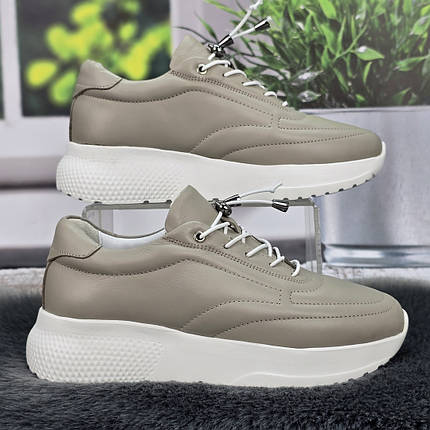 Кросівки жіночі із натуральної шкіри бежеві Туреччина з супінатором 8148, фото 1