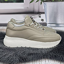 Кросівки жіночі із натуральної шкіри бежеві Туреччина з супінатором 8148, фото 5