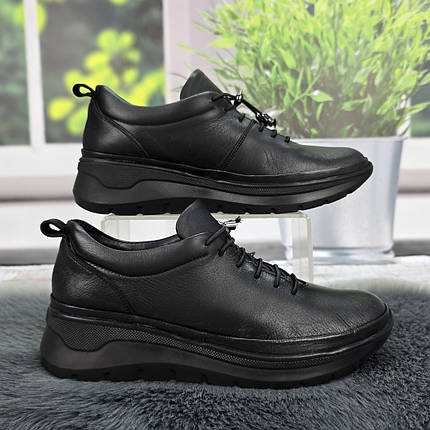 Кросівки жіночі із натуральної шкіри чорні Туреччина з супінатором 8154, фото 1