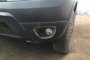 Накладки на противотуманки 2010-2013 (2 шт., нерж) для Dacia Duster рр